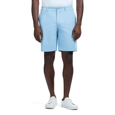 Izod Men's Saltwater 9.5" Flat Front Chino Short, Placid Blue, 34