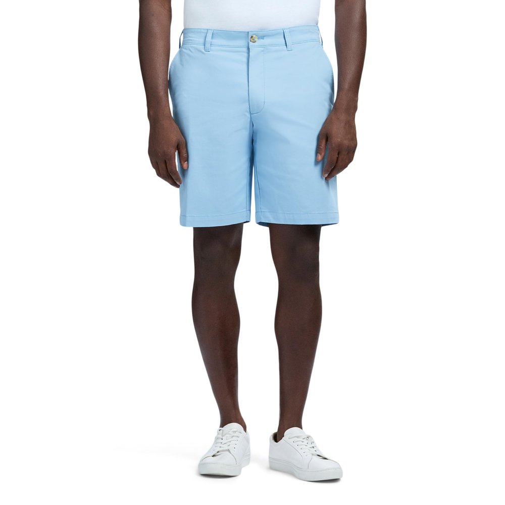 Izod Men's Saltwater 9.5" Flat Front Chino Short, Placid Blue, 34