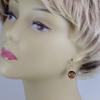 14k Gold Filled Tiger's Eye Earrings Simple Faceted Round Golden Yellow Velvety Shimmer Drops Goldtone Beaded Accents 1.2 Inches view 2