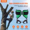 VEVOR Tree Climbing Spikes, 1 Pair Alloy Steel Climbing Spurs, 350lbs Load Capacity Tree Climbing Gear with Straps and Spike Protectors, Arborist Equipment for Climbers, Hunting, Fruit Picking, Green view 2