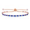 Tobestu Dark Blue Rectangular Cut Zircon Bracelet - Women's Rose Gold Plated Bolo Tennis Bracelets Ideal for Birthday Christmas Graduation YA5121 view 1
