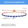 Tobestu Dark Blue Rectangular Cut Zircon Bracelet - Women's Rose Gold Plated Bolo Tennis Bracelets Ideal for Birthday Christmas Graduation YA5121 view 3