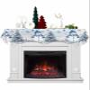 Hokiten Blue Coastal Christmas Mantel Scarf 70 x 17 Inch, Snowman Xmas Tree Mantel Decorations for Fireplace Scarf Xmas Decoration, Nautical Coral Starfish Balls Mantel Scarves Runner for Christmas view 1