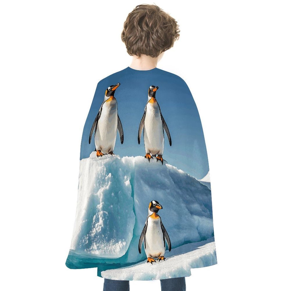 VFKLT Halloween Double-sided Cape, Penguins On The Iceberg Printed Halloween Vampire Cape Party Costumes for Men And Women