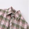Betusline Girls' Plaid Flannel Shirt, Kids Long Sleeve Button Button Shirts Tops, F Green & Pink #29-10 Years= Tag 160 view 3