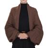 AJUBRLCI Women's Soft Shawls and Wraps with Sleeves, Fall Winter Knitted Shawl Warm Scarf, Multifunctional Scarf with Sleeves (Brown,One Size) view 1