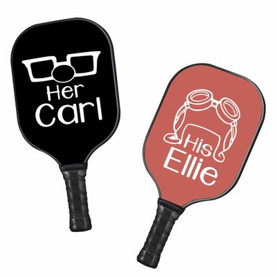 365CUSGIFTS Her Carl His Ellie Fiberglass Pickleball Paddles, Premium Pickleball Paddles Set of 2, Pickle Ball Set with Ergonomic Cushion Grip, 2 Pickleball Rackets