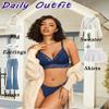 Avidlove Bralettes for Women Lace Wireless Lingerie V Neck Full Coverage Basic Bralette Blue Purple XL view 4
