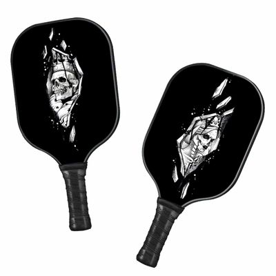 365CUSGIFTS Tattoos Couple Fiberglass Pickleball Paddles, Premium Pickleball Paddles Set of 2, Pickle Ball Set with Ergonomic Cushion Grip, 2 Pickleball Rackets
