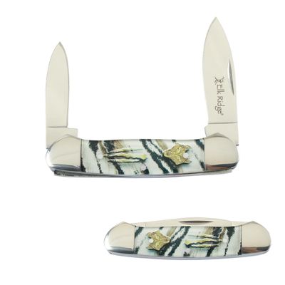 Elk Ridge Collection Every Day Carry 3 Blade Smooth Non-Slippery Handle Trapper Folding Pocket Knife (Black)