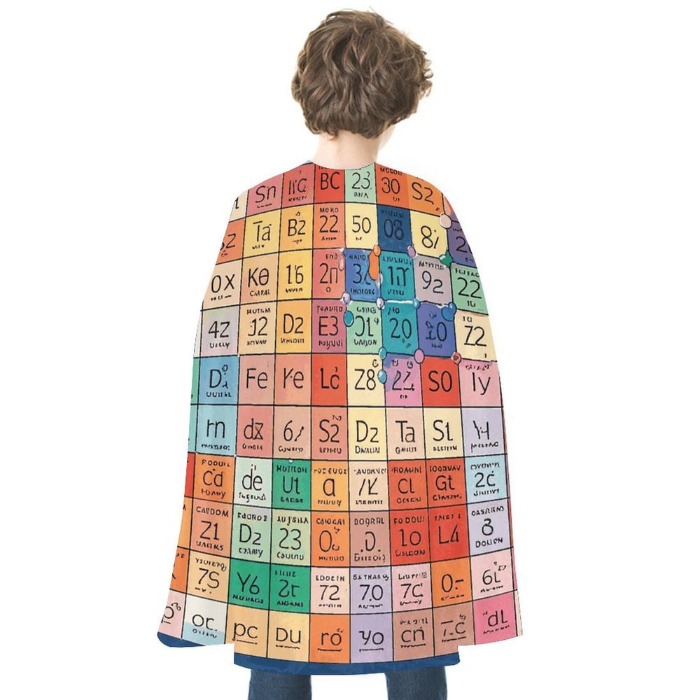VFKLT Halloween Double-sided Cape, Periodic Table of Elements Printed Halloween Vampire Cape Party Costumes for Men And Women
