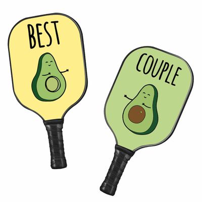 365CUSGIFTS Avocado Pickleball Paddles Set -Fiberglass Pickleball Set, Lightweight Pickle Ball Rackets 2 Pickleball Rackets, Pickleball Gifts for Women Men