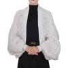 AJUBRLCI Women's Soft Shawls and Wraps with Sleeves, Fall Winter Knitted Shawl Warm Scarf, Multifunctional Scarf with Sleeves (White,One Size) view 1