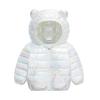 Boys and Toddlers' Metallic Puffer Jacket for Baby Girls Quilted Hooded Down Coat Lightweight (White, 6-12 Months)