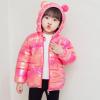 Boys and Toddlers' Metallic Puffer Jacket for Baby Girls Quilted Hooded Down Coat Lightweight (Hot Pink, 6-12 Months) view 2