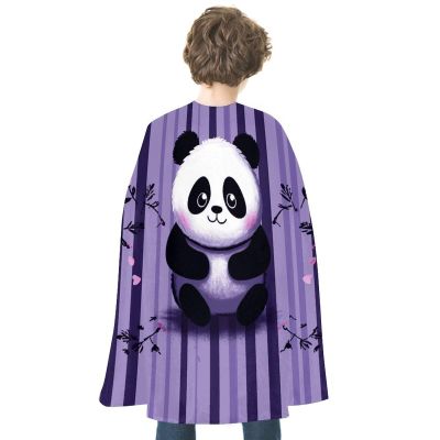 VFKLT Halloween Double-sided Cape, Purple Striped Panda Printed Halloween Vampire Cape Party Costumes for Men And Women