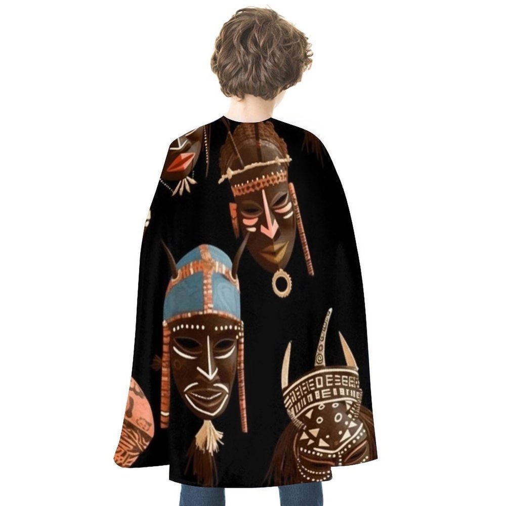 VFKLT Halloween Double-sided Cape, African Ritual Ethnic Tribal Printed Halloween Vampire Cape Party Costumes for Men And Women