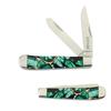 Elk Ridge Collection Every Day Carry 3 Blade Smooth Non-Slippery Handle Trapper Folding Pocket Knife (Dark Green)