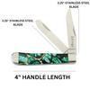 Elk Ridge Collection Every Day Carry 3 Blade Smooth Non-Slippery Handle Trapper Folding Pocket Knife (Dark Green) view 2