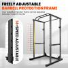 Fitness Power Cage 1200LB Capacity, Power Squat Rack, Multi-Functional Weight Bench, Power Rack with J-Hooks, Power Rack with Attachment for Effective Weightlifting Exercises (Black) view 3