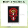 ASEDFGT Creative Free City of Danzig Patriot Skull National Flag Golf Towel 16 x 24 Inch Golf Towels for Golf Bags Polyester Golf Towel with Carabiner Clip Men and Women Golf Accessories view 4