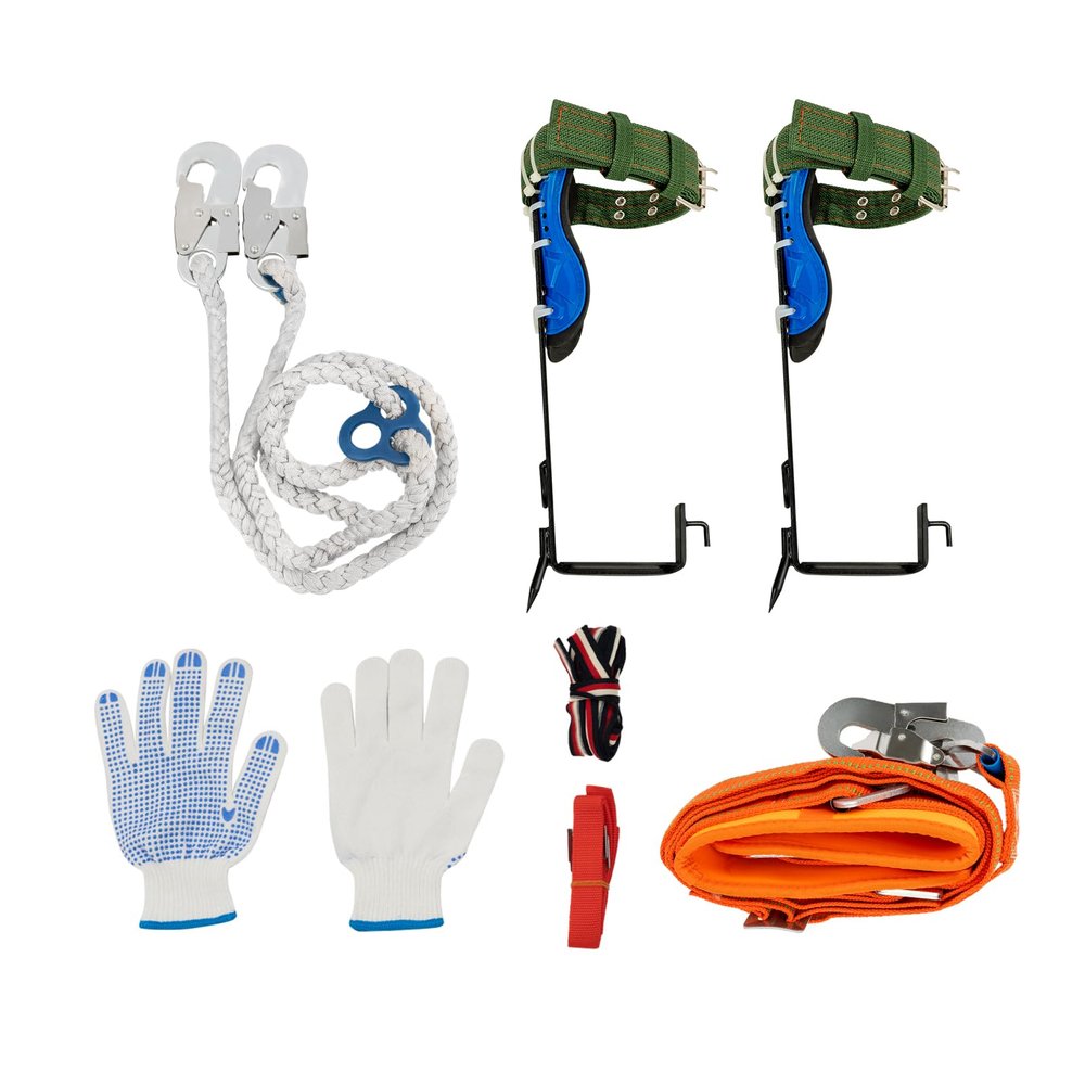 Tree Climbing Tools Durable Carbon Steel Adjustable Tree Climbing Gear with Ergonomic Anti Slip Design Climbing Spikes Set High Load Capacity Safety Reliable Climbing Tools Kit for Outdoor Adventure