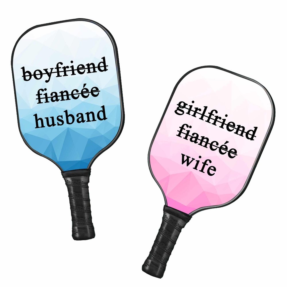 365CUSGIFTS Wife & Husband Pickleball Paddles Set, Fiberglass Honeycomb Core Pickleball Racket with Outdoor/Indoor Ball, Portable Pickleball Gifts for Family, Couple