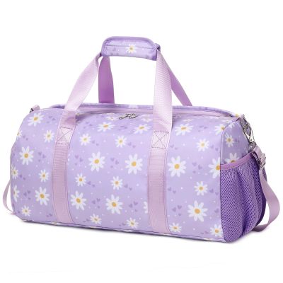 Dance Duffel Bag for Girls Daisy Ballet Bag for Girls Water Resistant Sports Gym Bag Overnight Sleepover Bags with Shoes Compartment Wet Pocket