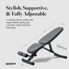WeGym Collapsible Workout Bench, Adjustable Fitness Bench with 50 Configurations, Vegan Leather, Extra Wide 14in Seat for Home Gym Strength Training (Slate) view 2