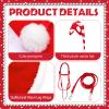 Dansydaisy 6 Pcs Christmas Horse Costume Accessories Horse Santa Hat Leg Wraps with Faux Fur Trim Adjustable Halter Xmas Tack(Red White) view 4