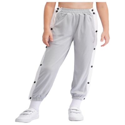 Jugaoge Kids Boys Loose Fit Tear Away Basketball Pants High Side Split Workout Running Casual Sweatpants Gray 13-14 Years