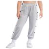 Jugaoge Kids Boys Loose Fit Tear Away Basketball Pants High Side Split Workout Running Casual Sweatpants Gray 13-14 Years view 1