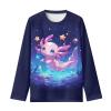 ZPINXIGN Cute Axolotl Shirts for Girls Long Sleeve Shirts for Girls 7-8 Year Old Cute Clothes for Teen Girls Crewneck Pullover Fall Outfits Gym Workout Tops Kids School Graphic Tees view 1