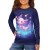 ZPINXIGN Cute Axolotl Shirts for Girls Long Sleeve Shirts for Girls 7-8 Year Old Cute Clothes for Teen Girls Crewneck Pullover Fall Outfits Gym Workout Tops Kids School Graphic Tees view 2