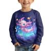 ZPINXIGN Cute Axolotl Shirts for Girls Long Sleeve Shirts for Girls 7-8 Year Old Cute Clothes for Teen Girls Crewneck Pullover Fall Outfits Gym Workout Tops Kids School Graphic Tees view 4