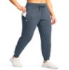 G Gradual Women's Joggers Pants with Zipper Pockets High Waisted Sweatpants Athletic Tapered Pants for Women Lounge Workout(Dusty Blue,XL) view 1