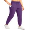 G Gradual Women's Joggers Pants with Zipper Pockets High Waisted Sweatpants Athletic Tapered Pants for Women Lounge Workout(Purple,M) view 1