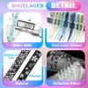 DELELE 2 Pairs Reflective Shoelace Flat Dot Light Blue Safety Laces for Shoes Sneakers Boots 63 inch view 4