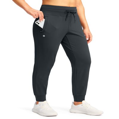 G Gradual Women's Joggers Pants with Zipper Pockets High Waisted Sweatpants Athletic Tapered Pants for Women Lounge Workout(Grey,M)