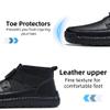 Men's Casual Leather Boots Adjustable Strap Buckle Slip-On High Top Sneakers Boots Fashion Handmade Lightweight Comfortable Black 6.5 US view 3