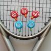 Tennis Dampener Cute/Funny 5 Pack Lollipop Tennis Racket Vibration Dampener Soft Silicone Tennis Racquet Shock Absorbing Tennis Damper Tennis Racket Shock Absorber (5 Pack Lollipop) view 3