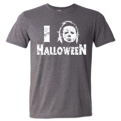 Nature V Society, Michael Myers Halloween Shirt Funny Vintage Power Walker Haddonfield - (Grey, 2XL)