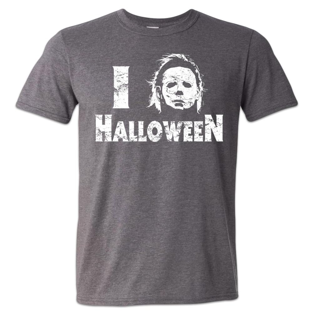 Nature V Society, Michael Myers Halloween Shirt Funny Vintage Power Walker Haddonfield - (Grey, 2XL)