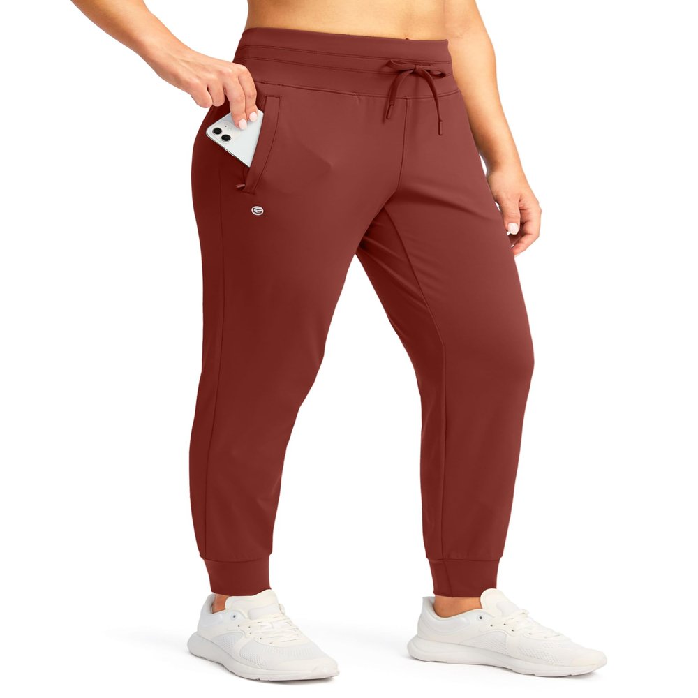 G Gradual Women's Joggers Pants with Zipper Pockets High Waisted Sweatpants Athletic Tapered Pants for Women Lounge Workout(Savannah,XL)