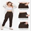 Willit Women Linen Pants Joggers Casual Lightweight Lounge Cotton Linen Travel Beach Summer Pants with Pockets 28" Dark Brown XXXL view 4