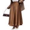 BTFBM Satin Skirts for Women Spring Fashion 2026 Elegant Flowy A-Line Cocktail Formal Silk Maxi Skirt Night Out Outfits(Coffee, Medium) view 1