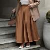 BTFBM Satin Skirts for Women Spring Fashion 2026 Elegant Flowy A-Line Cocktail Formal Silk Maxi Skirt Night Out Outfits(Coffee, Medium) view 2
