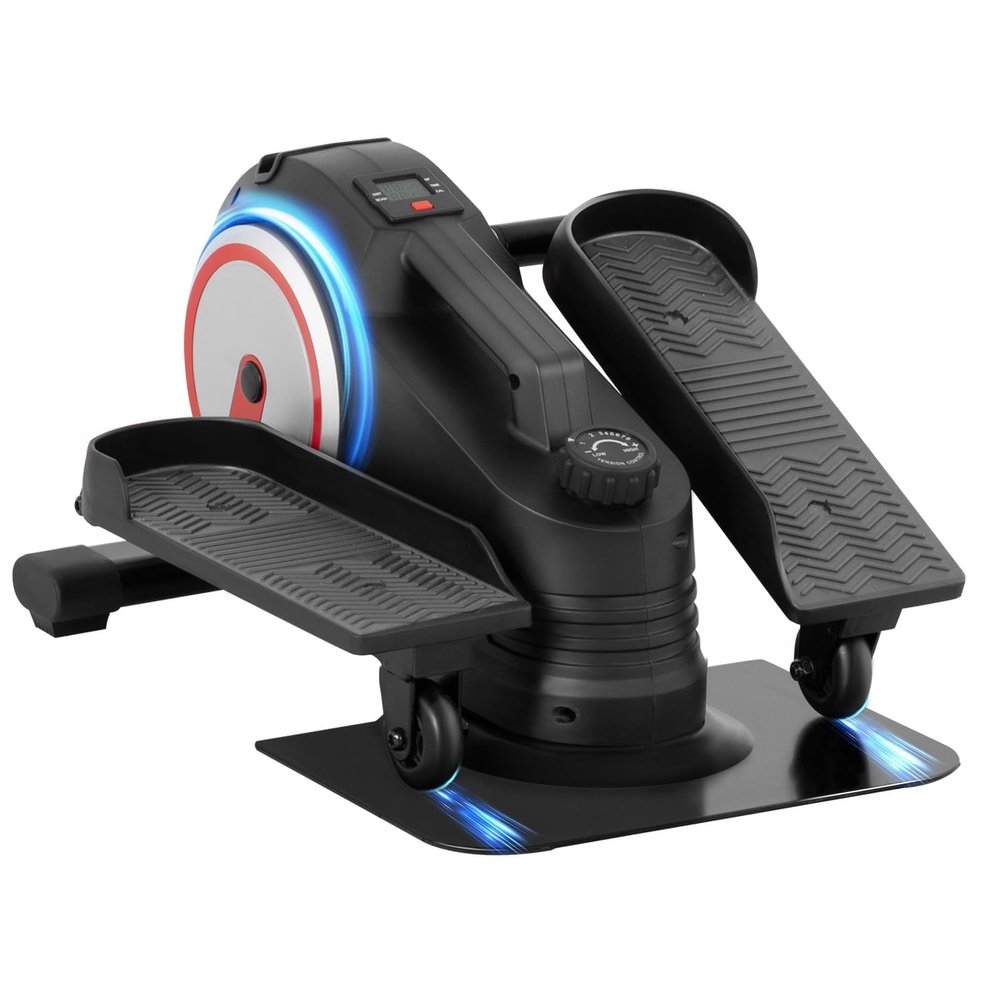 Under Desk Elliptical Training Machine, Ellipse Leg Exerciser with 8 Adjustable Speeds, Seating Under Desk Bike Pedal Exerciser, Ellipse Leg Trainer While Sitting for Seniors, Under Desk Treadmill