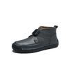 Men's Casual Leather Boots Adjustable Strap Buckle Slip-On High Top Sneakers Boots Fashion Handmade Lightweight Comfortable Grey 11.5 US view 1