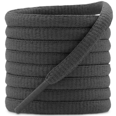 DELELE 2 Pair Oval Shoes laces Half Round 1/4" Athletic Shoelaces Shoe Strings Deep Dark Grey 55 inch